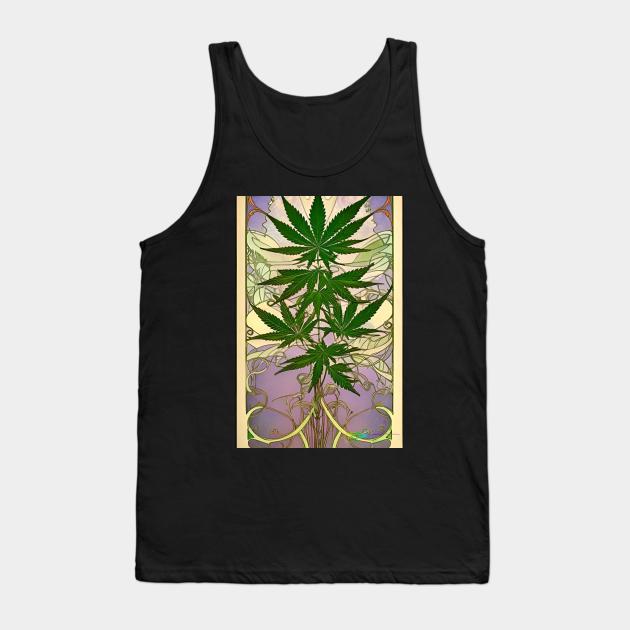 Vintage Cannabis Dreams 3 Tank Top by Benito Del Ray